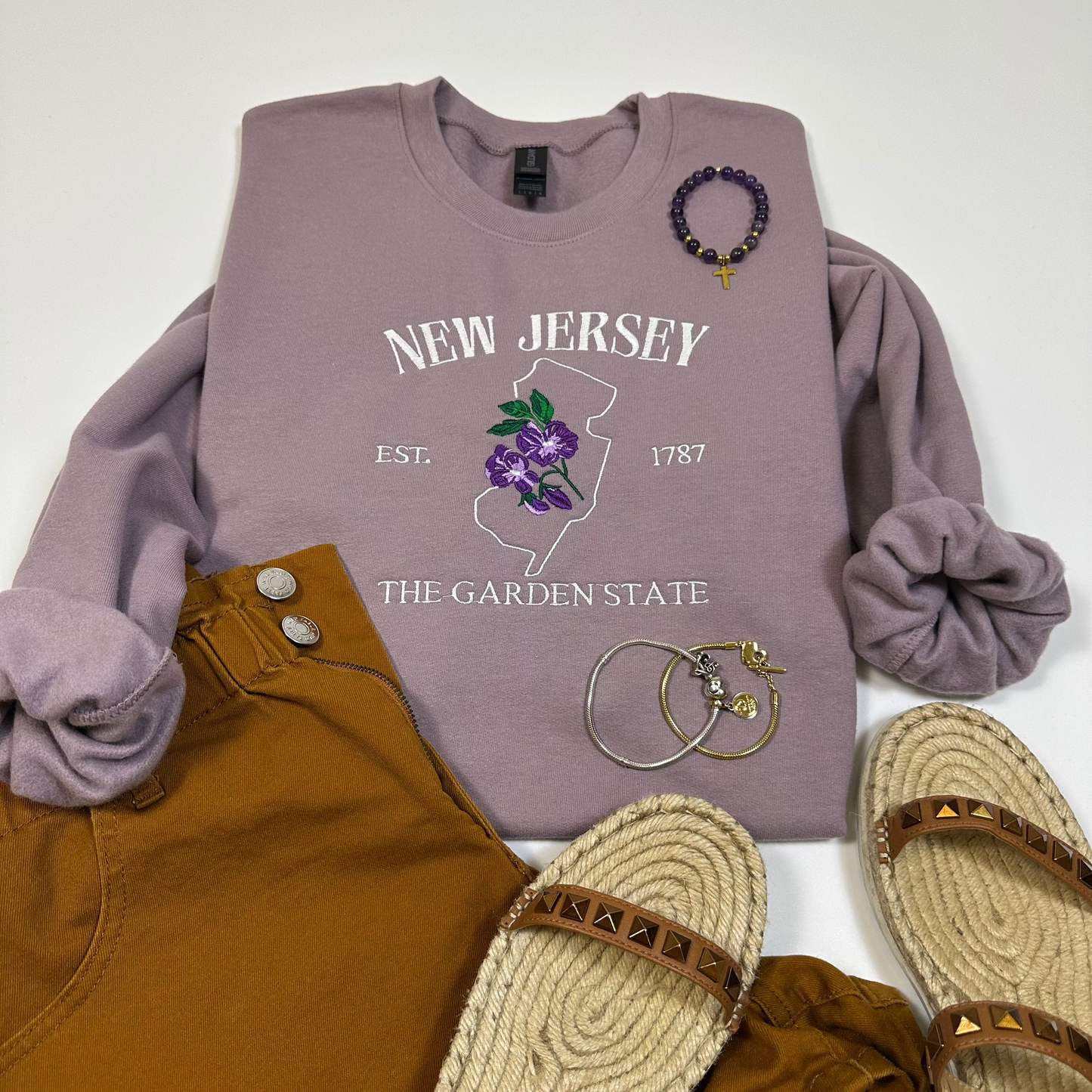 New Jersey Embroidery Sweatshirt