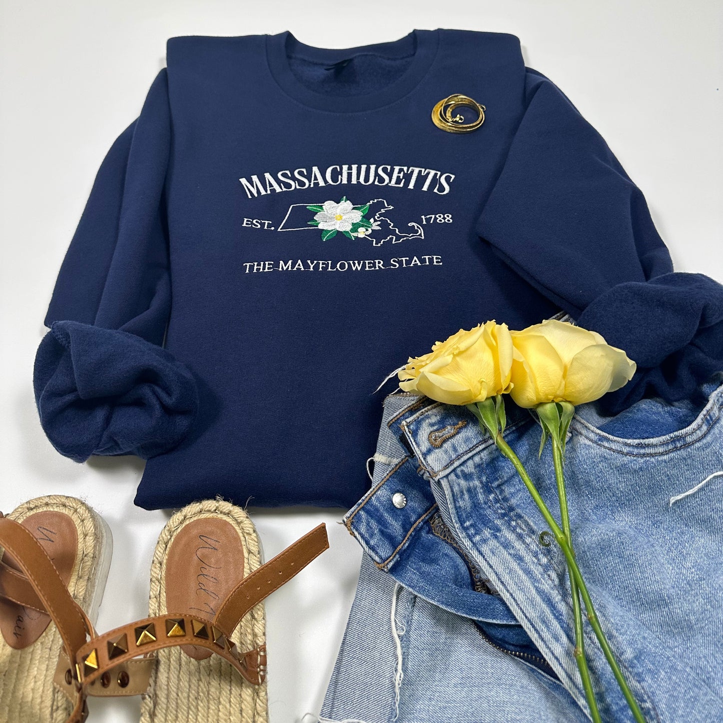 Massachusetts Embroidery Sweatshirt